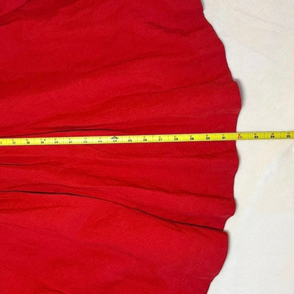 UNITED ARROWS Linen Long Maxi A-Line Red Pleated Skirt Women’s Size Small 36 NWT - Picture 5 of 11